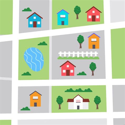 Neighborhood Map Illustration in Illustrator, SVG, JPG, EPS, PNG ...