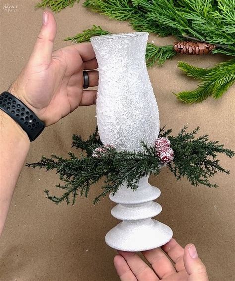 DIY Dollar Tree Snowy Christmas Lanterns Christmas Centerpieces Diy