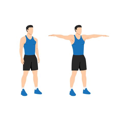 Man Doing Double Arm Side Or Lateral Raises Exercise Raise Both Arms