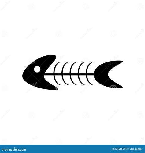 A Fish Bone Icon Stock Vector Illustration Of Symbol 234566594