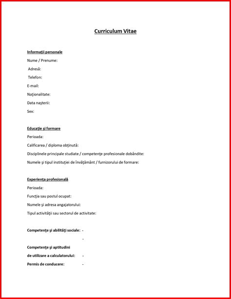 Curriculum Vitae Cv Model Word Pdf Sau Excel