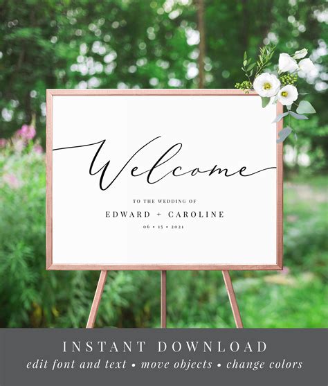 Landscape Welcome Sign Template Large Size 18x24 24x36 A1 A2 Etsy