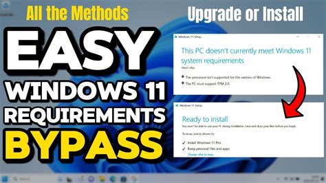 How To Bypass Windows 11 System Requirements Of Tpm 20 Etc Upgrade Or Install On Unsupported