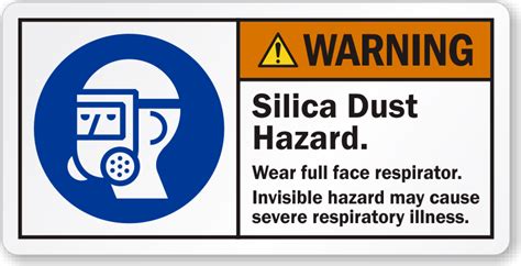 Silica Hazard Signs Silica Dust Warning Signs