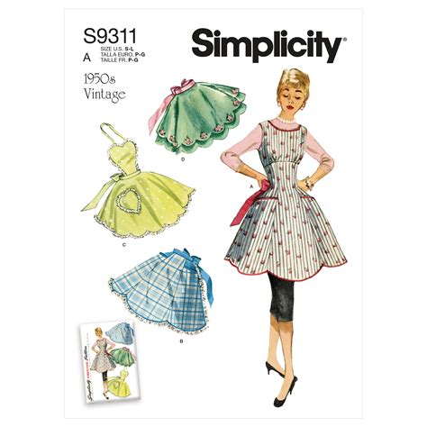 Simplicity Sewing Pattern S9311 Misses Vintage Aprons My Sewing Box