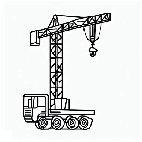 Coloriage De Grue De Chantier Coloriage Tracteur Grue Mignon Modle