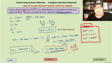 → Ley De Boyle Mariotte 2 Eso 3 Eso Leyes De Los Gases Ejercicios Resueltos Youtube