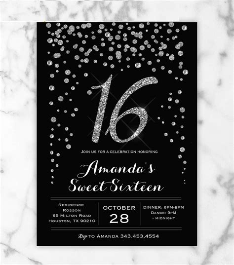 Sweet 16 Invitations Templates Free