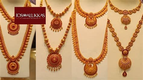 Jos Alukkas Temple Jewellery Necklace Haram Collections With Grams