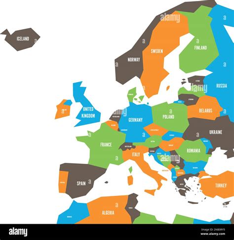 Very Simplified Infographical Political Map Of Europe Simple Geometric