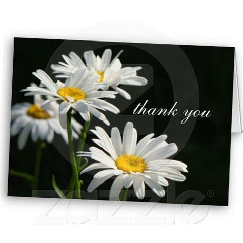 White Daisies Thank You Card - Customizable