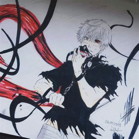 Tokyo Ghoul Ken Kaneki Zeichnen Kaneki Ken Half Human Half Ghoul