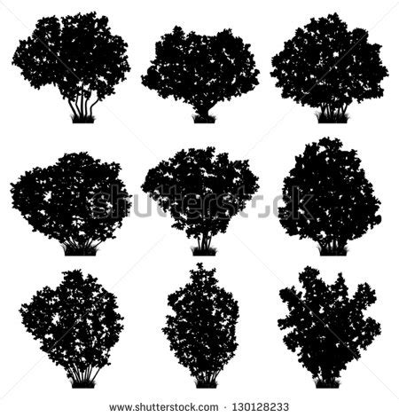 clipart bushes silhouette - Clipground