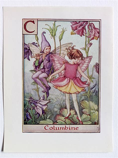 Columbine Flower Fairy Print Flower Fairy Prints