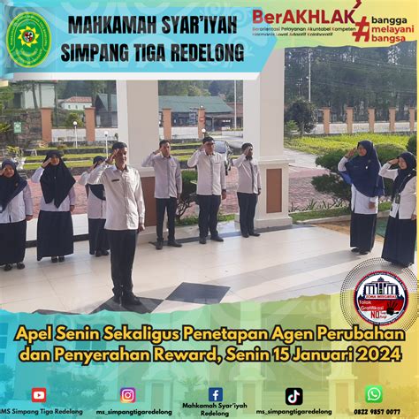 Apel Pagi Senin Sekaligus Penetapan Agen Perubahan Agent Of Change