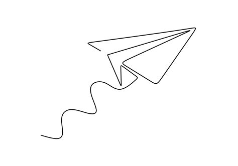 Continuous one line drawing of paper airplane. Concept of plane ...