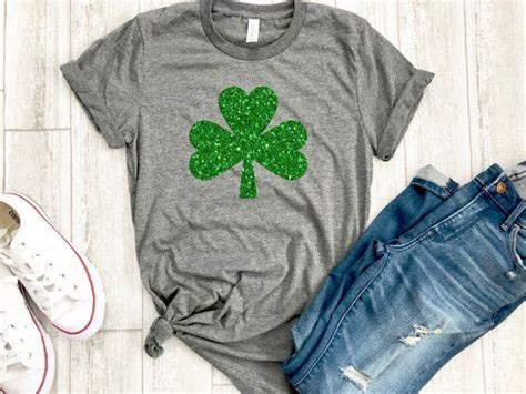 Womens Irish Shirt Glitter Shamrock Tee Irish Af Tee St Patricks