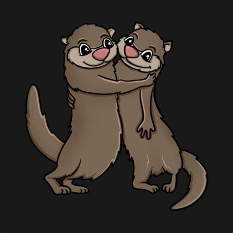 Otters Hugging - Otters Hugging - T-Shirt | TeePublic