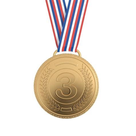 Medalha De Bronze Fita Isolada Em Branco Foto Premium