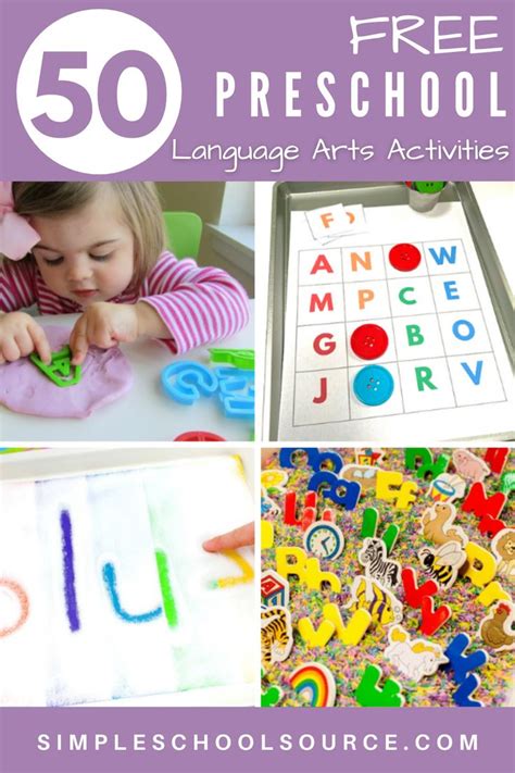 50 Free Preschool Language Arts Activities Preschool Language Arts