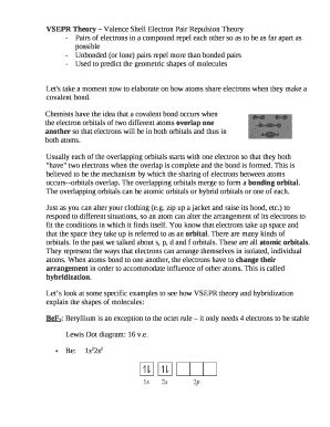 valence shell electron pair repulsion theory pdf Doc Template | pdfFiller