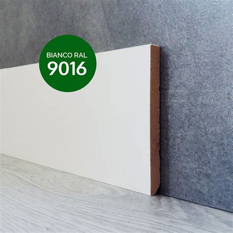 Battiscopa Legno Bianco Ral 9010 Angolare Laccato Battiscopa Legno