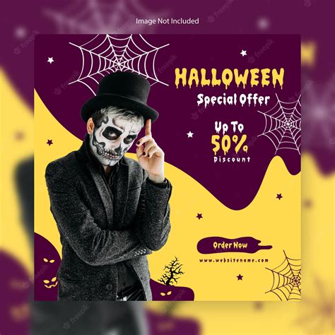 Premium Vector | Halloween Social Media Post Banner Template