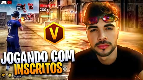 FREE FIRE AO VIVO DELZIN TV JOGANDO INSCRITOS RUMO AO