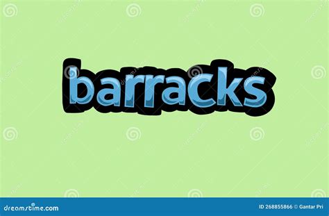 Barracks Writing Vector Design On A Green Background Stock Illustration