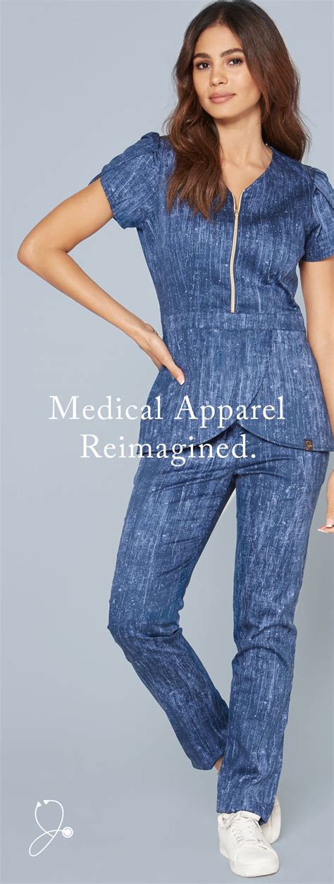 Your Best Scrubs Yet A Unique Denim Inspired Print Our Premium