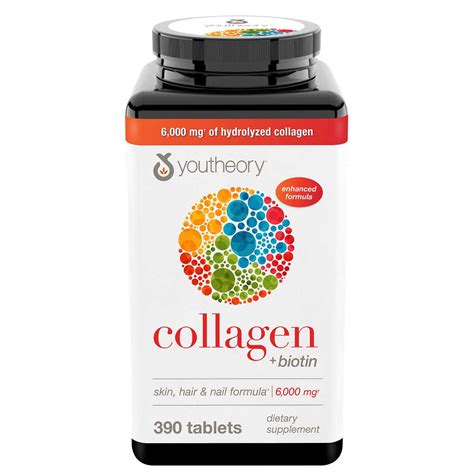 youtheory Collagen Plus Biotin, 390 Tablets - Walmart.com
