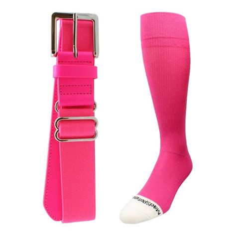 Madsportsstuff Pro Line Softball Socks And Belt Combo Neon Pink