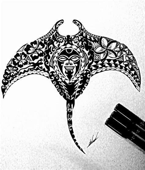 Maori Tatoo Of Manta Ray Tatau Tattoo Samoan Tattoo Tattoo Maori