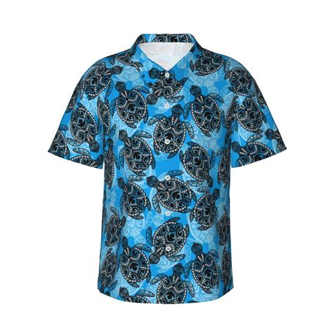 Hawaiian Shirt For Men Bohemian Sea Turtle Summer Shirts For Men Mens