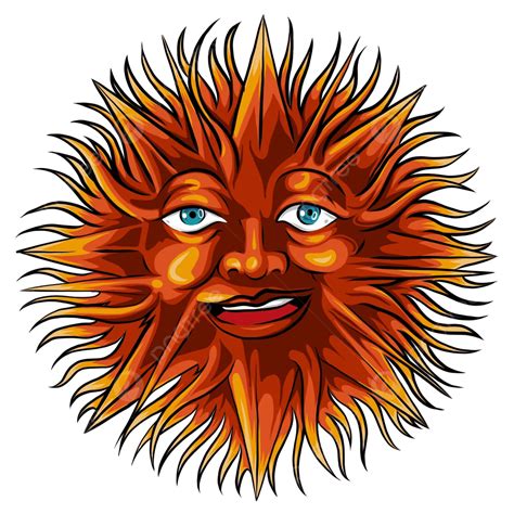 Ethnicstyle Sun Face With Astrological Symbol Planet Abstract And