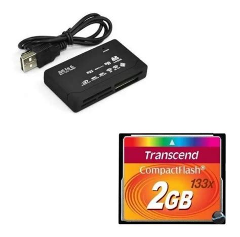 Cartão Memória Compact Flash 2gb Transcend + Leitor | Frete grátis