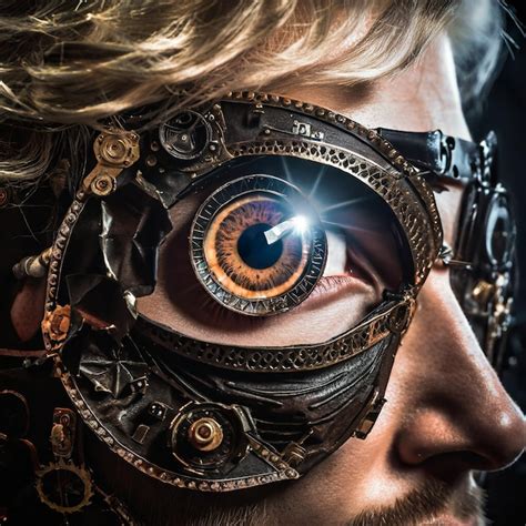 Premium Ai Image Realistic Steampunk Eye High Octane Sharp Center