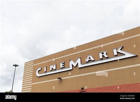 A logo sign outside of a Cinemark movie theater location in Bridgeport ...