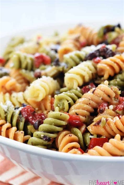 Easy Pasta Salad Tri Color Garden Rotini Is Studded With Diced Olives