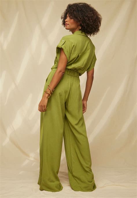 Macac O Inspira Sustent Vel Utilit Rio Wide Leg Viscose Ecovero Verde