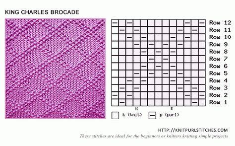 King Charles Brocade Knitting Pattern Knit And Purl Stitches