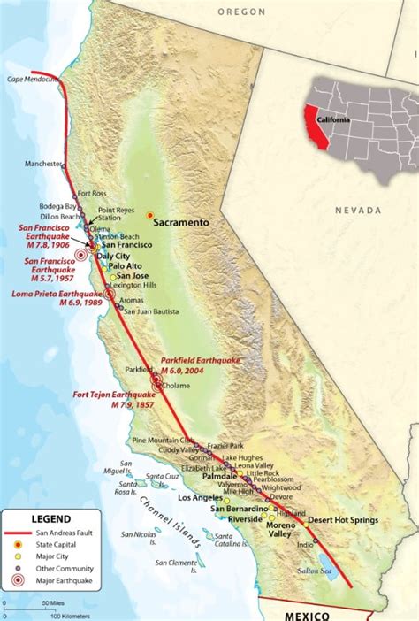 San Andreas Fault Map Mexico