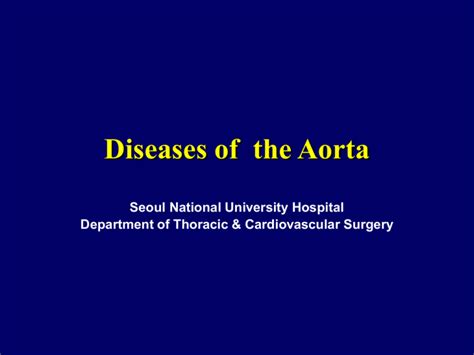 Diseases of the Thoracic Aorta