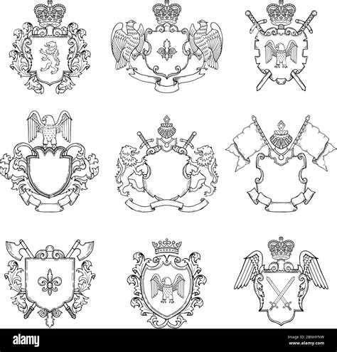 Blason Vide Banque D Images Noir Et Blanc Alamy