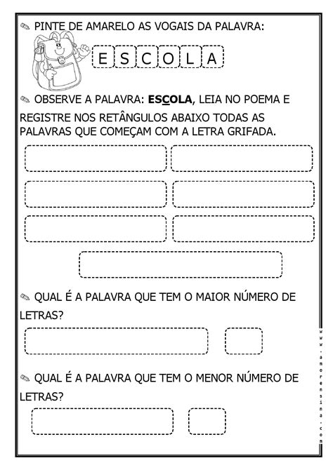 Alfabetizar Com Amor Dia Nacional Da Escola 1º Ano