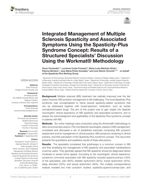 (PDF) Integrated Management of Multiple Sclerosis Spasticity and ...