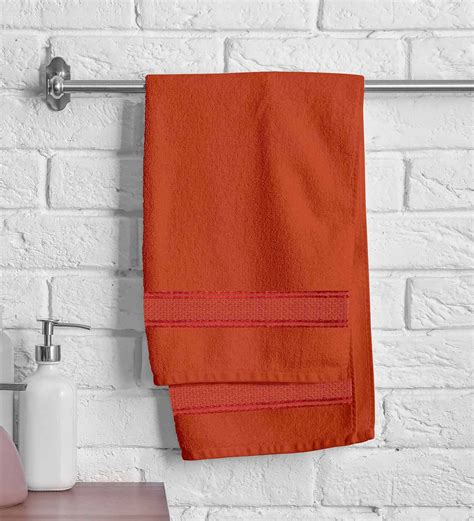 Buy Multicolor 100 Cotton Solid 370 GSM Hand Towels Set Of 4