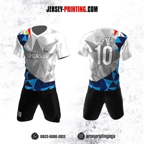 Jersey Futsal Motif Batik Putih Abu Abu Jersey Printing Bikin