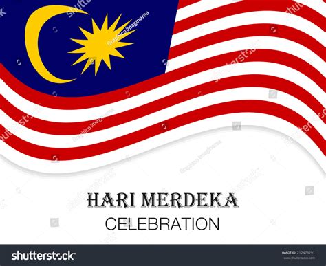 Illustration Malaysia Flag Hari Merdeka Celebration Stock Vector ...