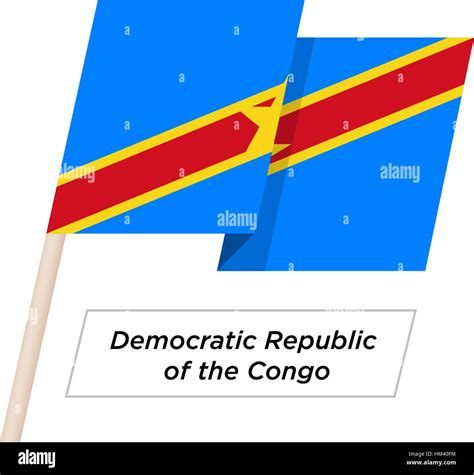 Democratic Republic Of The Congo Ribbon Waving Flag Isolated On White